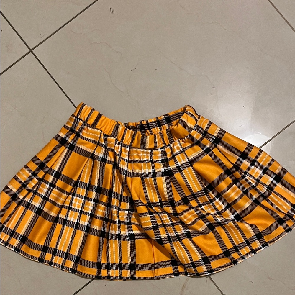 Chic Yellow Plaid Mini Skirt